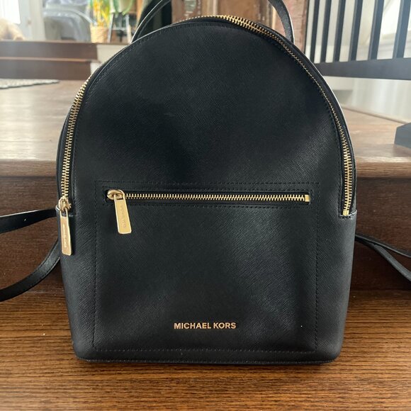 Michael Kors saffiano leather black backpack main image 7